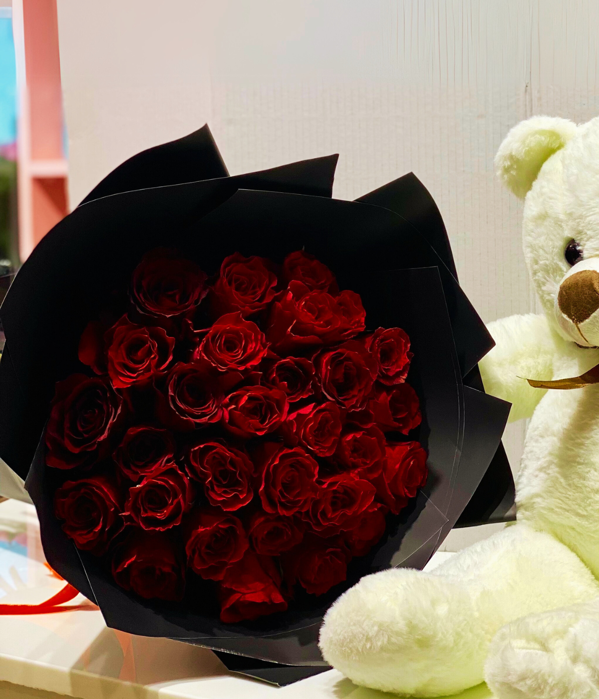 Anniversary/Birthday Gift | 30 Red Roses with Teddy