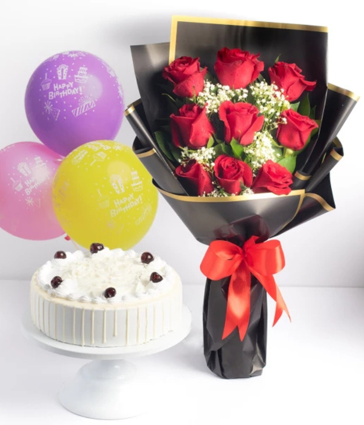 Birthday Surprise Combo | Fresh Blooms & Delicious Cake