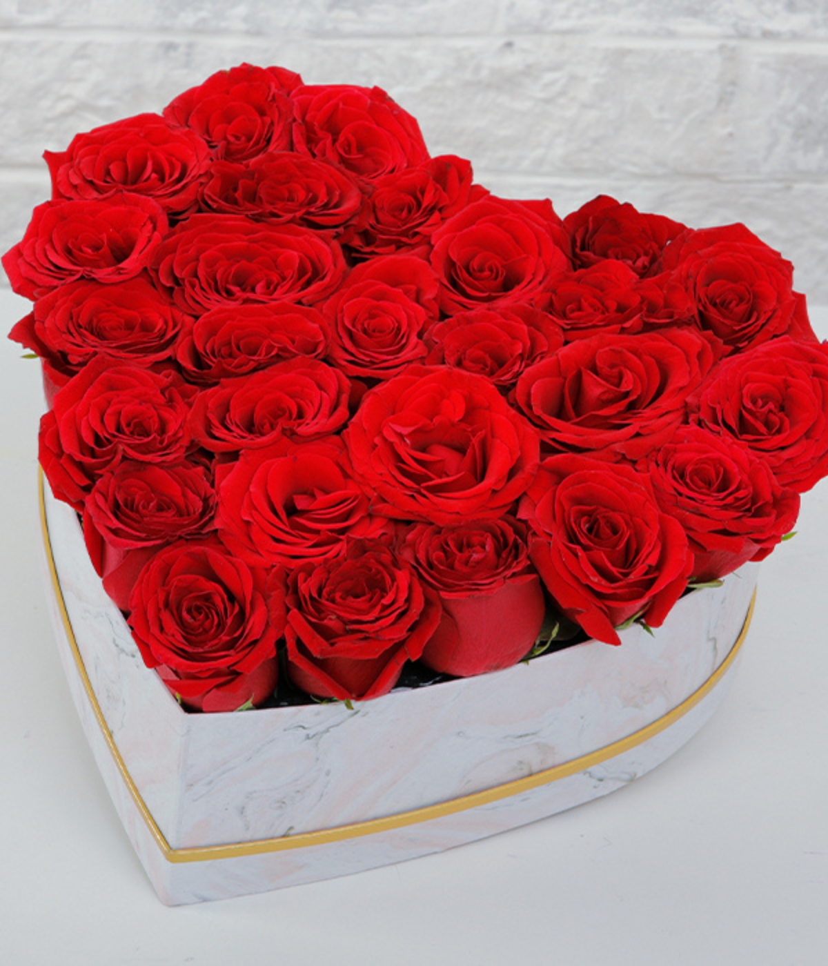 Red Roses In Heart Shaped Box