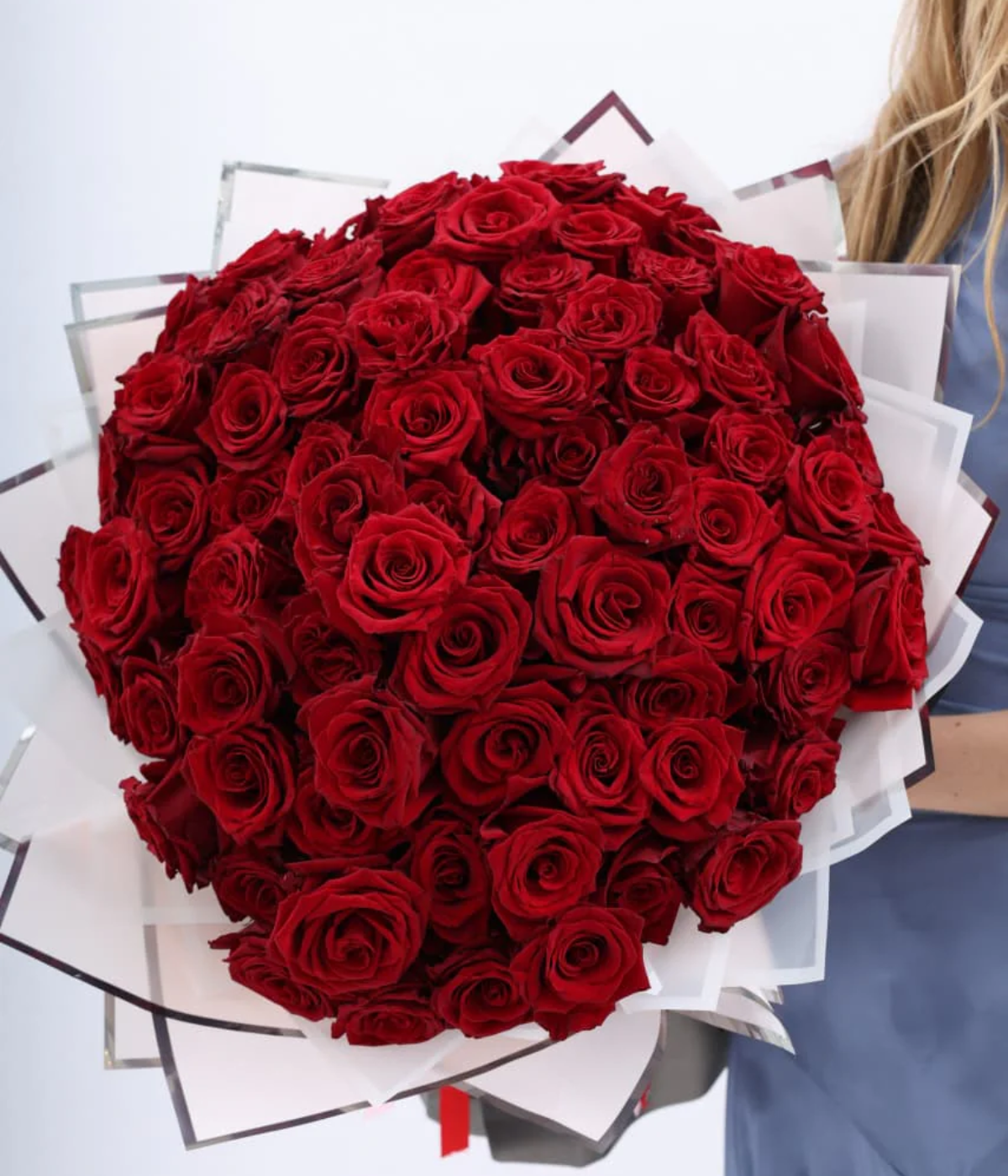 100 Premium Ecuador Red Roses Bouquet | Classic Luxury Bouquet