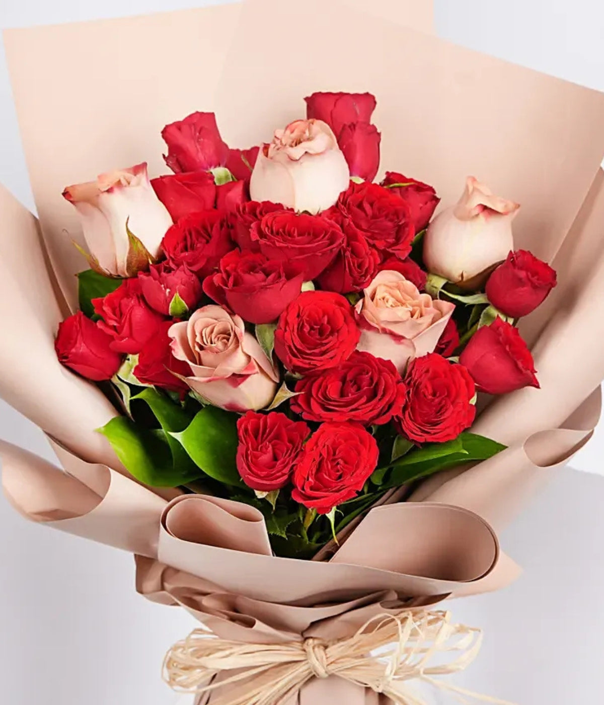 5 Cappuccino and 15 Red Roses Bouquet