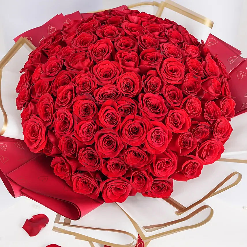101 Majestic Red Roses