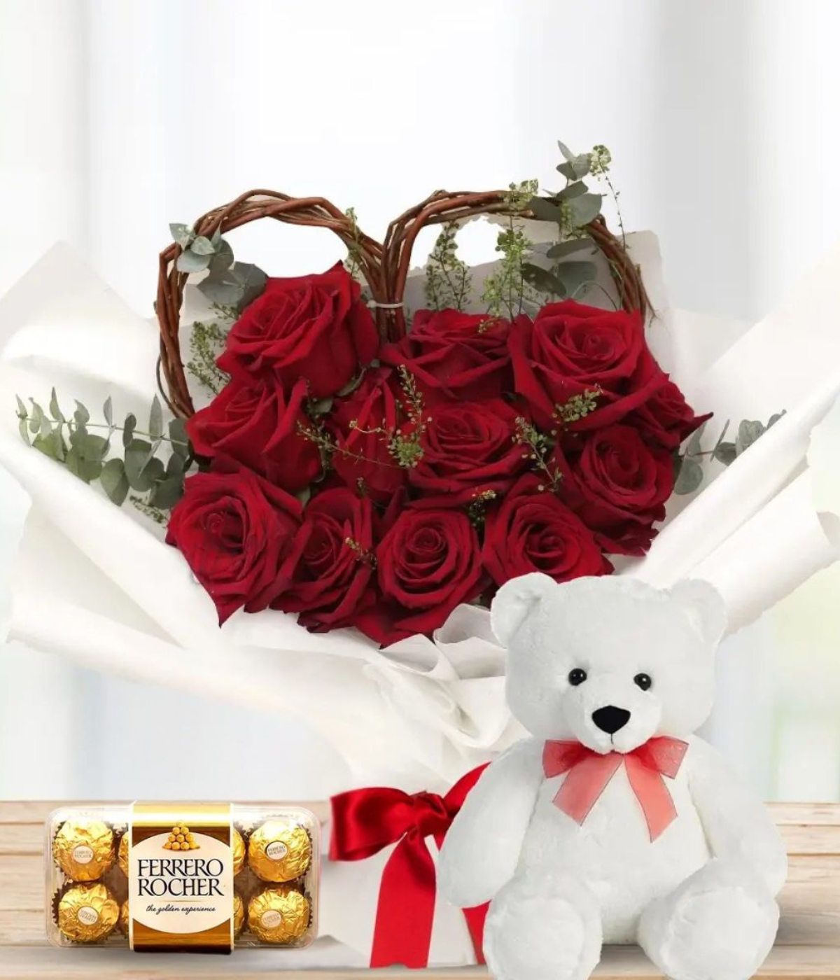 Floral Hug Combo | Fresh Flowers & Cake Gift Set