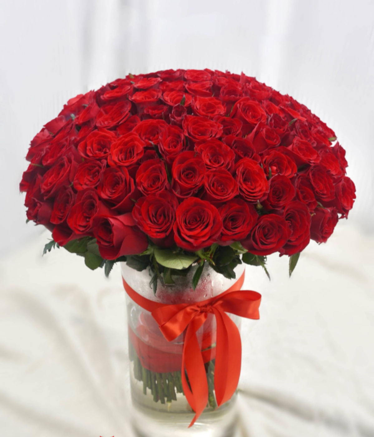 Red Roses With Vase