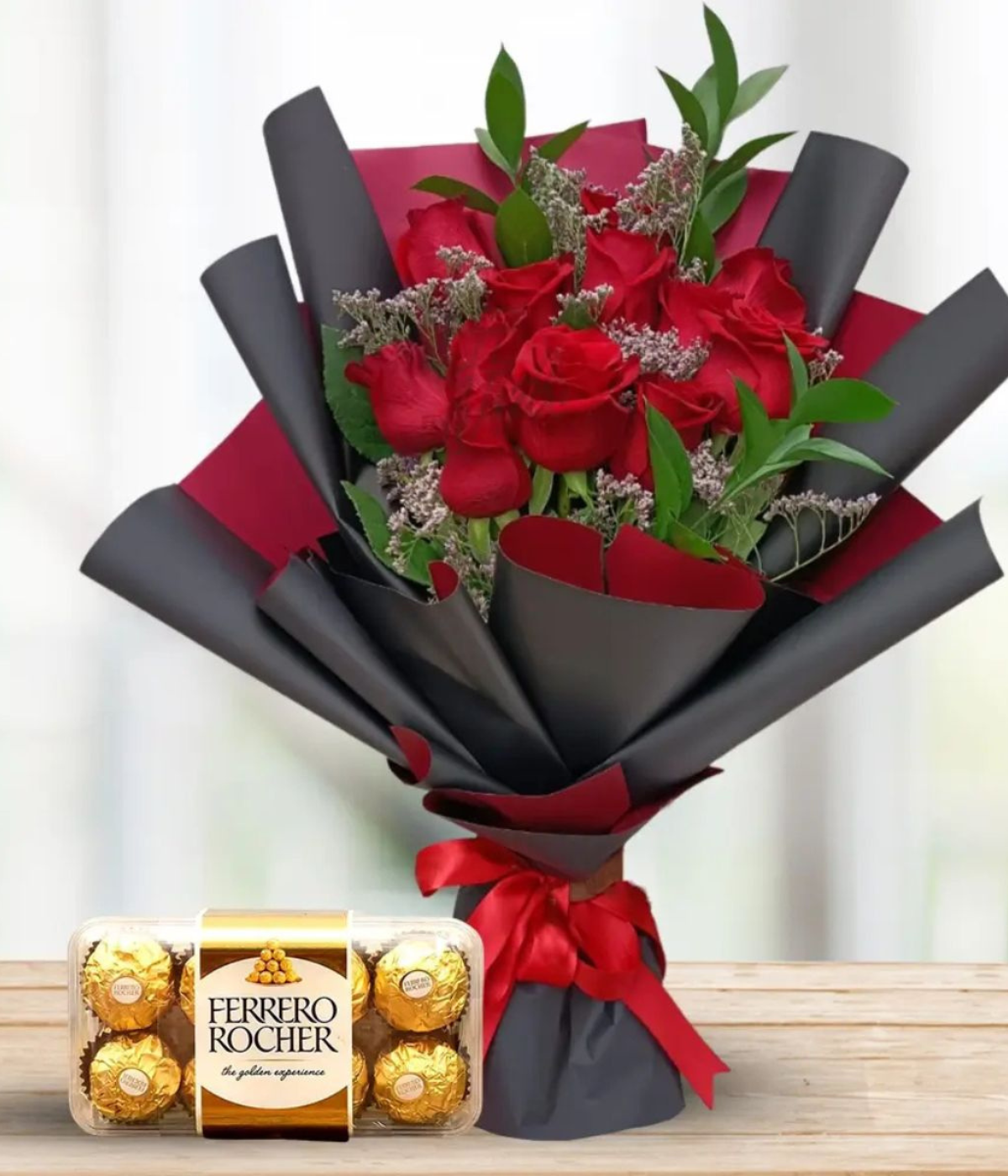 Sweet Affection Special Gift Box | Elegant Floral & Ferrero Combo