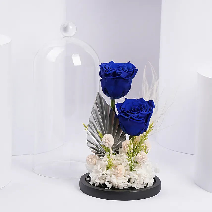 Blue Forever Roses Arrangement