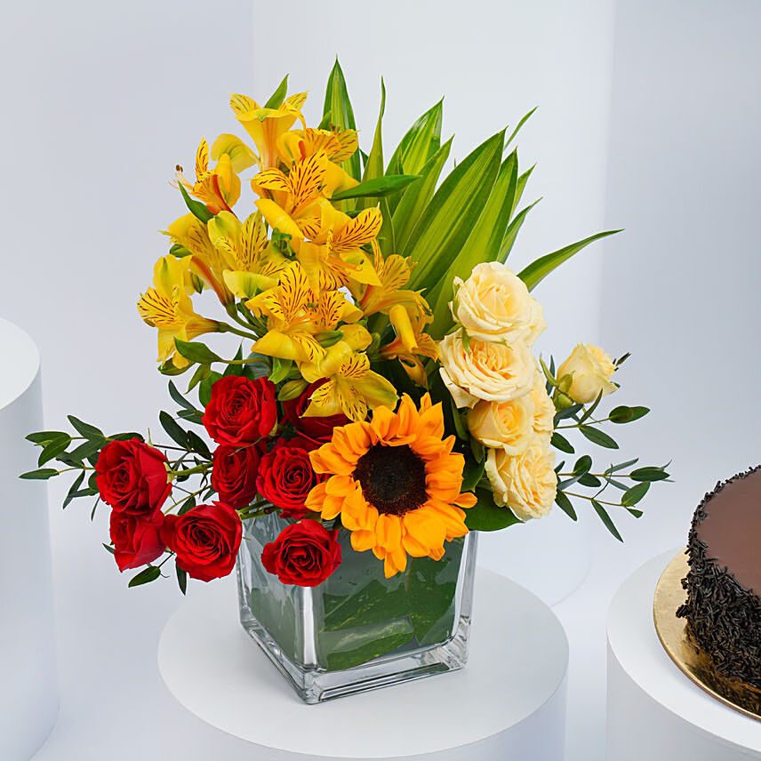 Chocolate Birthday Cake with Flowers | Perfect Celebration Gift